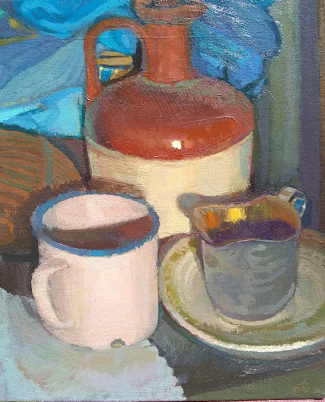 Pink Tin Cup / oil on canvas board / 10" x 8" / 2020 / Private Collection